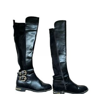 Michael Kors 9 Black Leather Riding Boots